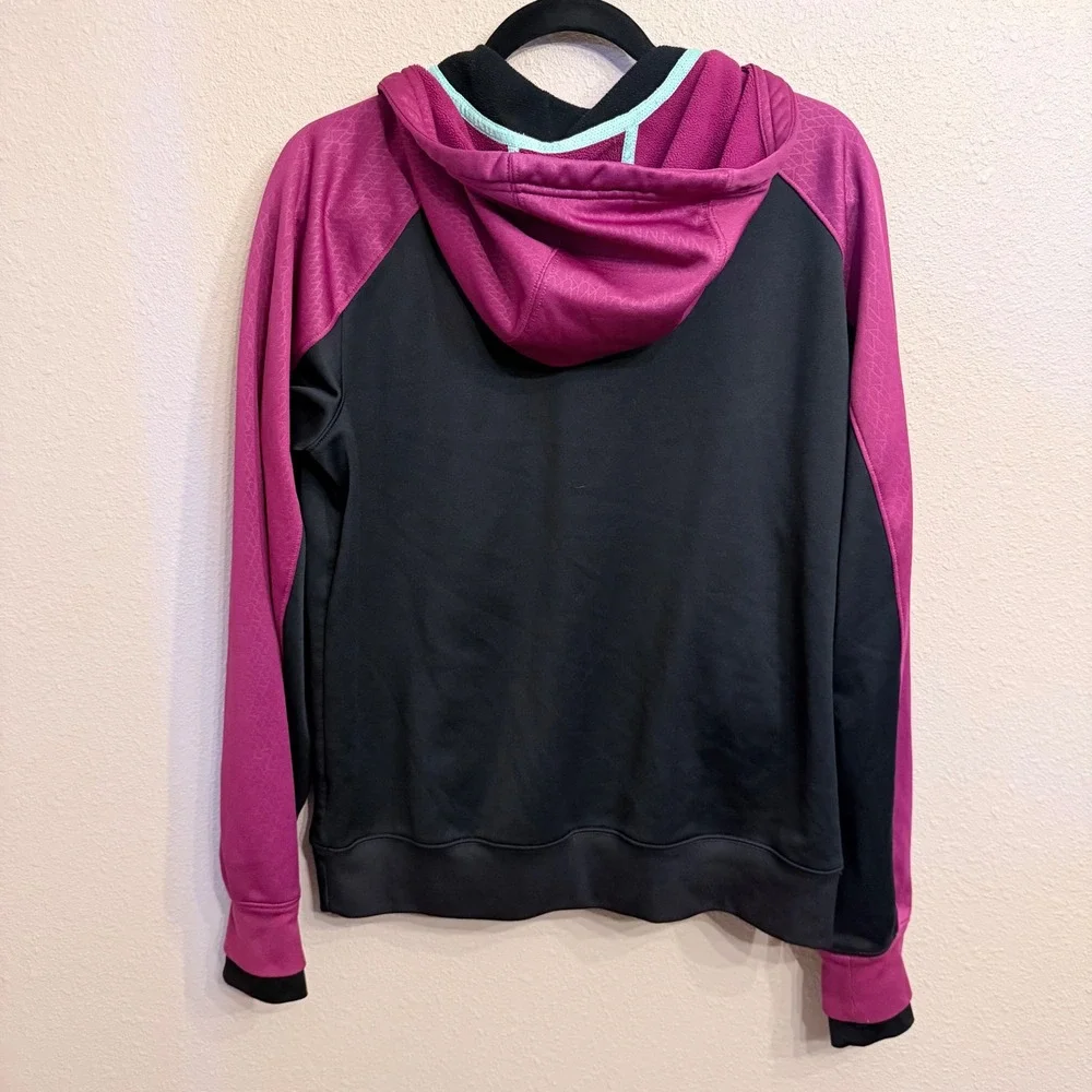 Nike Therma-FIT Hoodie Womens Medium Black Magenta Skull Full Zip Sweatshirt